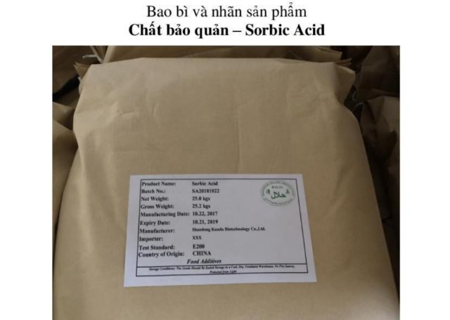 Chất bảo quản E200 - Acid Sorbic