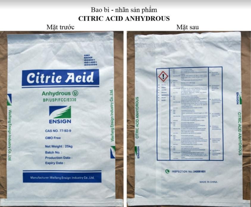 Chất điều chỉnh độ axit E330 - Acid Citric