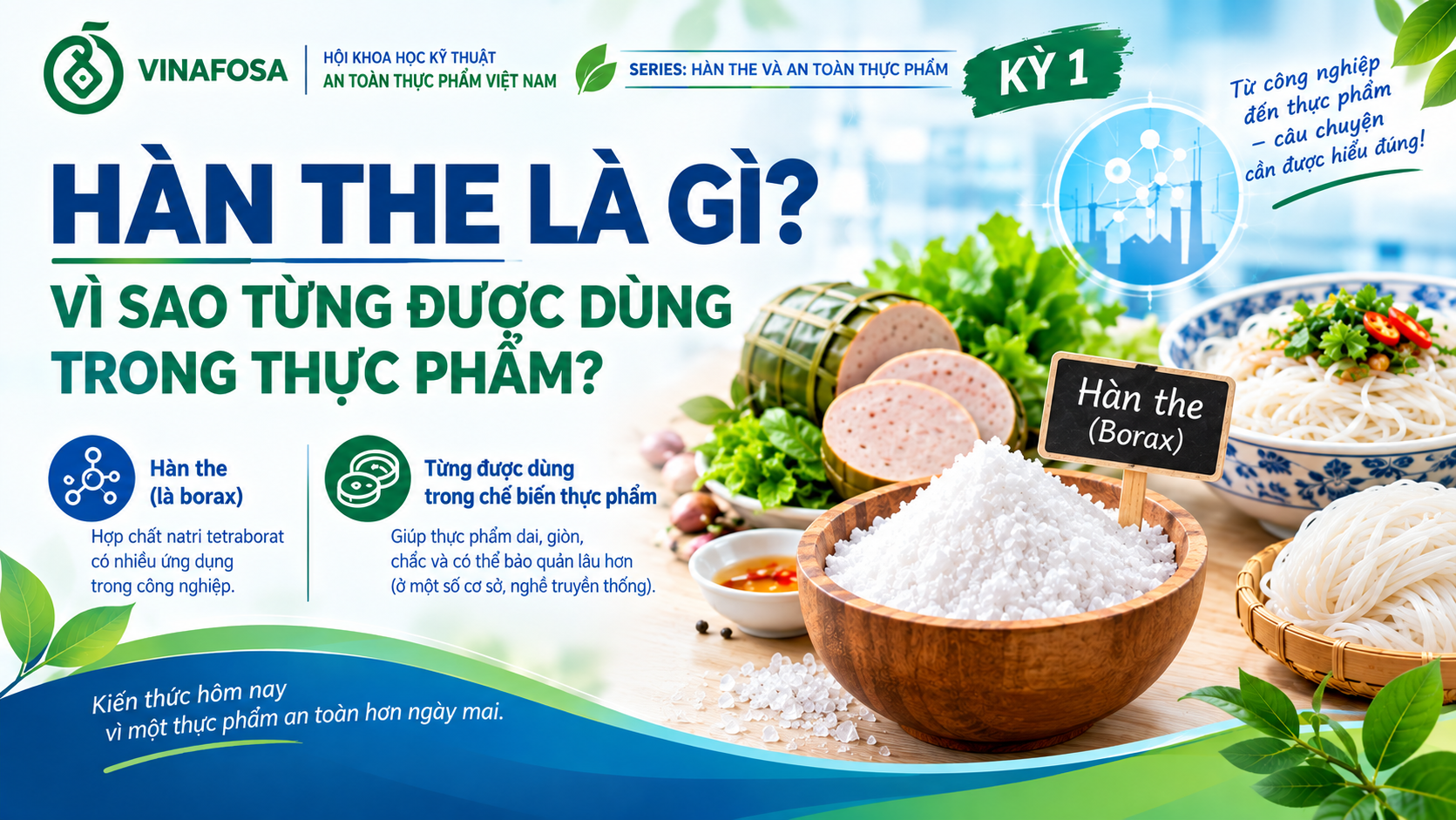 Hàn the là gì? Vì sao từng được dùng trong giò chả, bún, mì? Tìm hiểu bản chất, công dụng và những nguyên tắc an toàn thực phẩm cần biết.